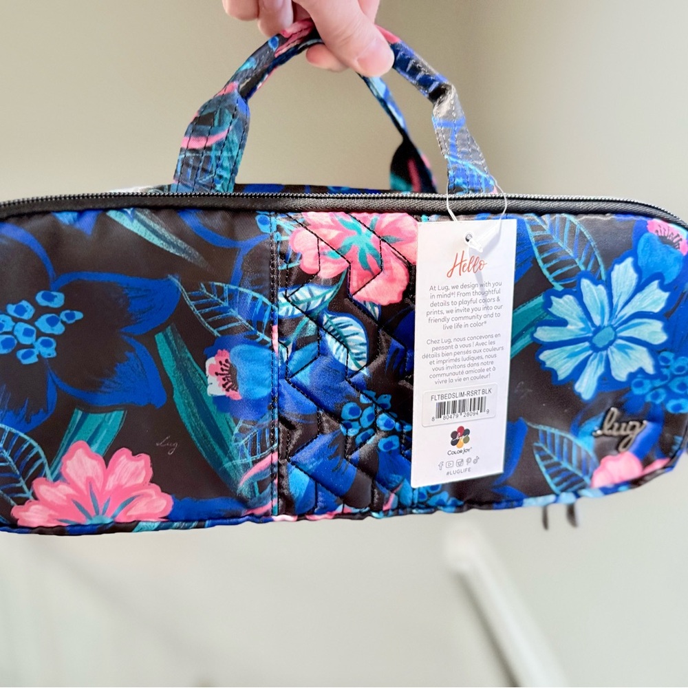 Lug Flatbed Slim Cosmetic Case in Resort Black